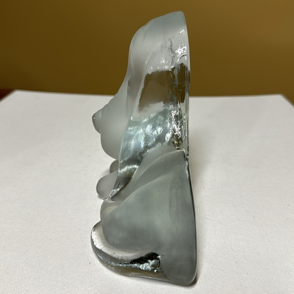 VIKING GLASS Frosted Hound Dog Paperweight Bookend 5.75" x 6" - Picture 4 of 5